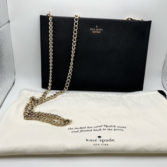 kate spade Handbags - Kate Spade Black Crossbody with Gold Chain